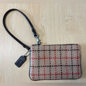 Vintage Coach Wool Tattersall Wristlet